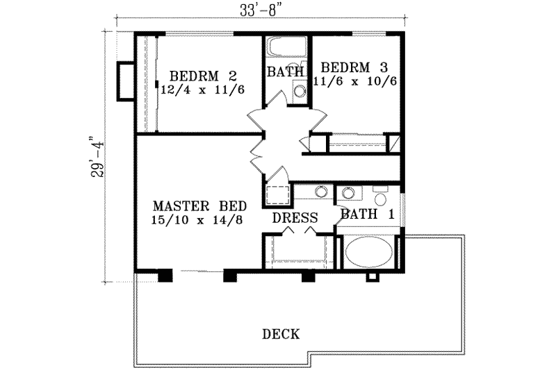 House Plan Design - Floor Plan - Upper Floor for Mediterranean House Plan #1-1426 - 4 bed, 3 bath