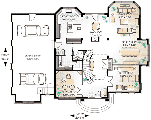 House Design - European Floor Plan - Main Floor Plan #23-412