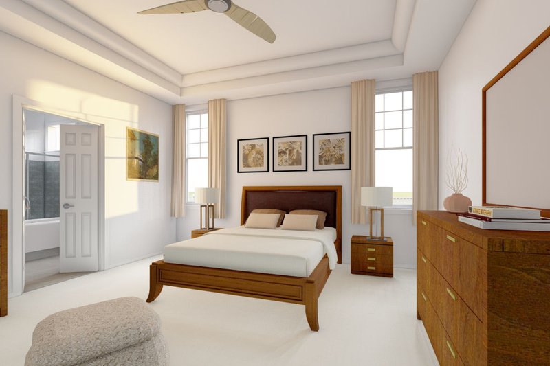 House Blueprint - Interior - Master Bedroom 1 for Farmhouse House Plan #126-240 - 3 bed, 2.5 bath