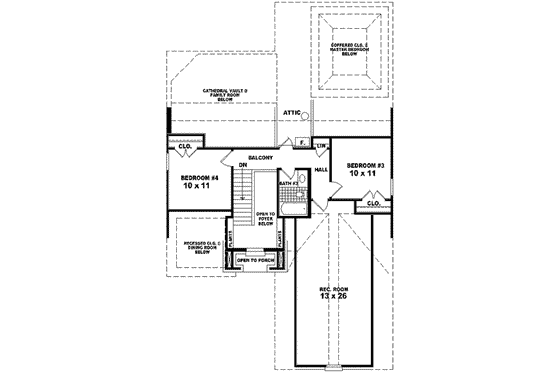 Floor Plan - Upper Floor for Traditional House Plan #81-526 - 4 bed, 3 bath