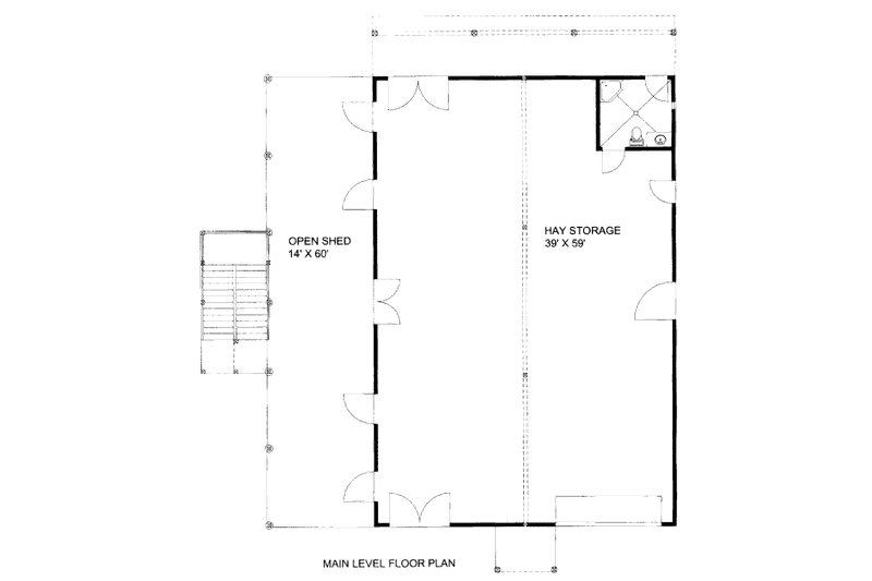 Dream House Plan - Floor Plan - Main Floor for Country House Plan #117-661, 1 bath
