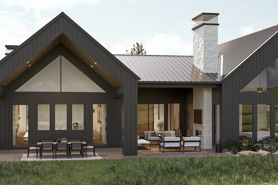 Exterior - Outdoor Living for Modern House Plan #455-382 - 3 bed, 2.5 bath