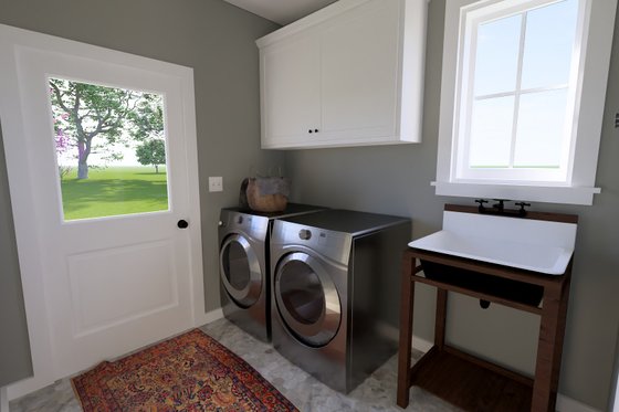 Interior - Laundry for Farmhouse House Plan #44-270 - 3 bed, 2 bath