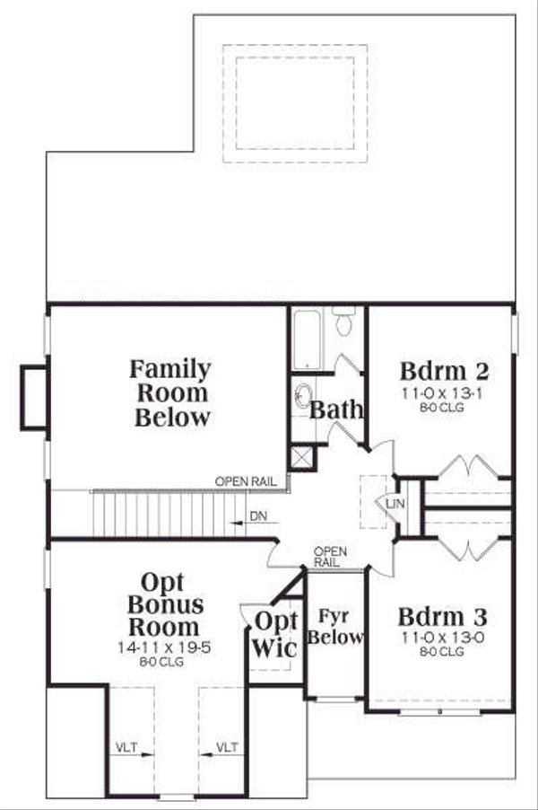 Traditional Floor Plan - Upper Floor Plan #419-133