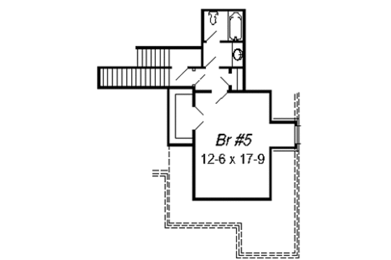 Floor Plan - Upper Floor for European House Plan #329-282 - 5 bed, 3 bath