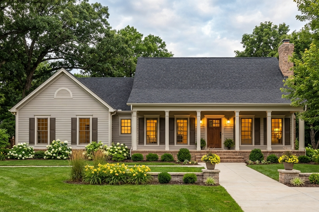 Exterior - Front Elevation 2 for Southern House Plan #406-287 - 3 bed, 2 bath