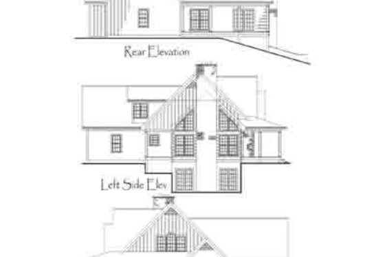 Exterior - Rear Elevation 1 for Country House Plan #71-110 - 2 bed, 2 bath