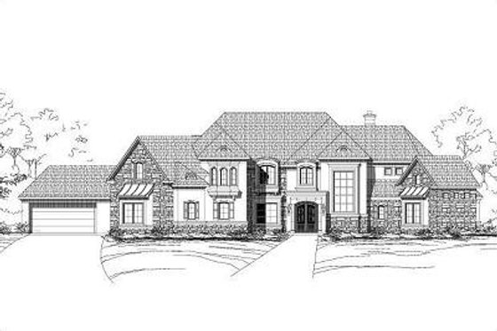 Exterior - Front Elevation for European House Plan #411-292 - 4 bed, 4.5 bath