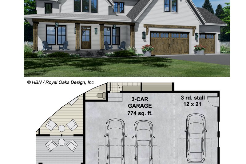 House Design - Exterior - Other Elevation for Farmhouse House Plan #51-1209 - 5 bed, 4.5 bath