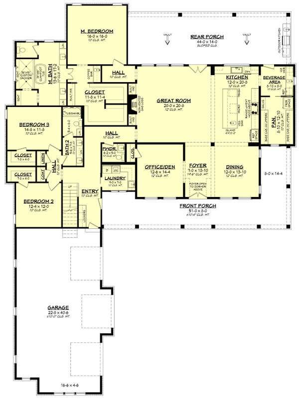 Home Plan - Farmhouse Floor Plan - Main Floor Plan #430-319