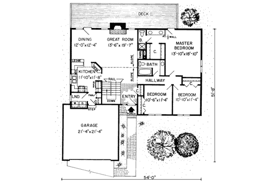 Floor Plan - Main Floor for Traditional House Plan #312-236 - 3 bed, 2 bath