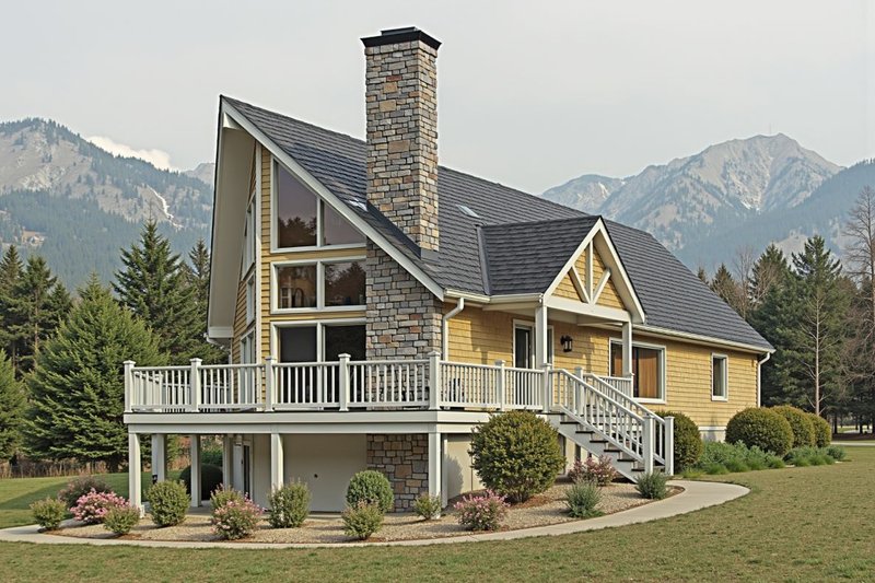 Home Plan - Exterior - Front Elevation 4 for Bungalow House Plan #3-283 - 3 bed, 1 bath