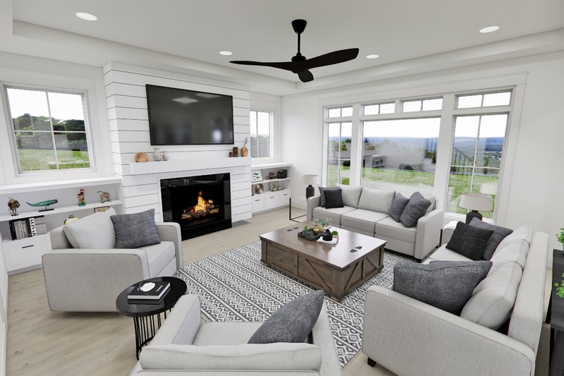 Dream House Plan - Interior - Family Room for Craftsman House Plan #51-1267 - 4 bed, 3.5 bath