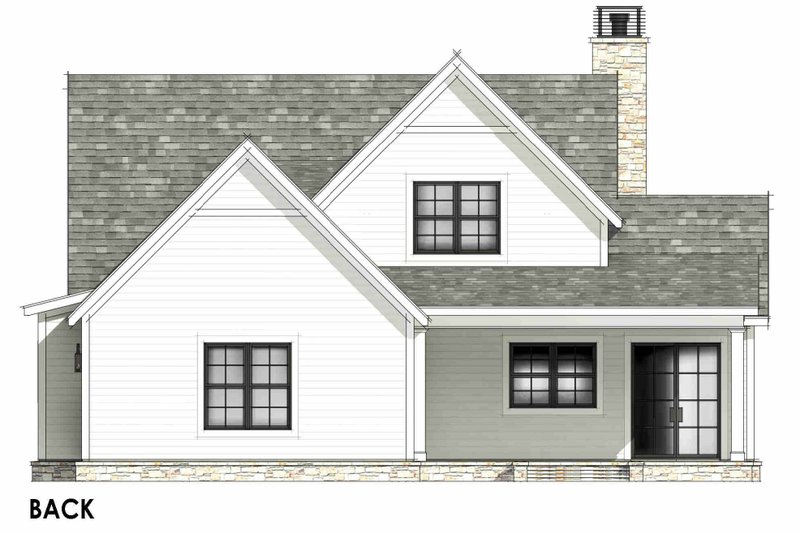 Dream House Plan - Exterior - Rear Elevation 1 for Farmhouse House Plan #1096-131 - 3 bed, 2.5 bath