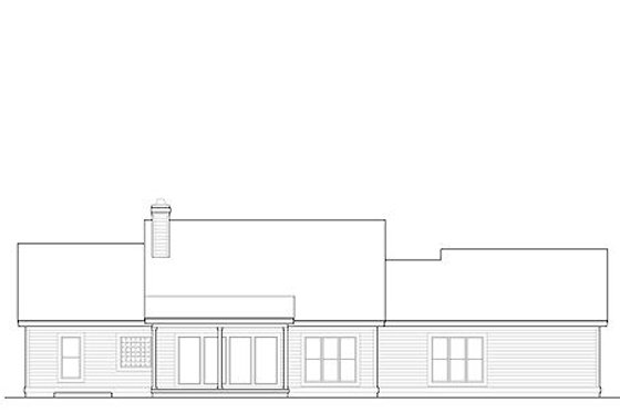 Exterior - Rear Elevation for Ranch House Plan #67-872 - 4 bed, 2 bath