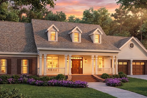 Exterior - Front Elevation for Traditional House Plan #406-256 - 3 bed, 2.5 bath
