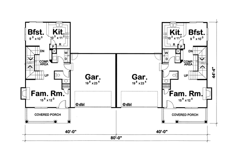 Home Plan - Floor Plan - Main Floor for Cottage House Plan #20-1343 - 3 bed, 2.5 bath