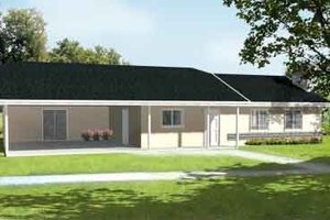 Ranch Exterior - Front Elevation Plan #1-1049