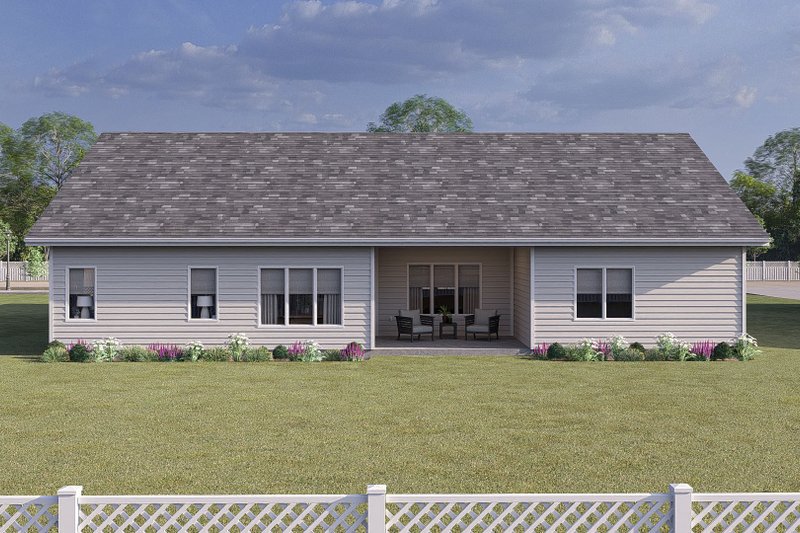 Home Plan - Exterior - Rear Elevation for Modern House Plan #455-322 - 4 bed, 3 bath