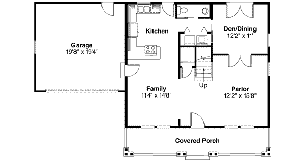 House Plan Design - Craftsman Floor Plan - Main Floor Plan #124-386