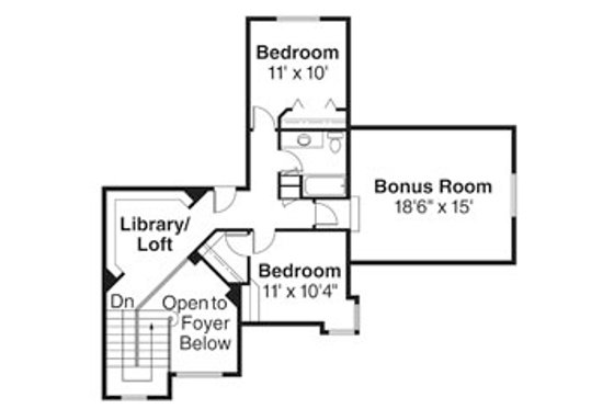Floor Plan - Upper Floor for European House Plan #124-742 - 3 bed, 3 bath