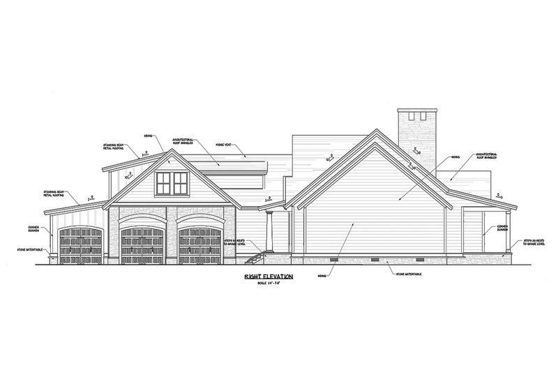Home Plan - Right Side Elevation