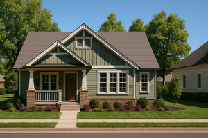 Cottage Exterior - Front Elevation Plan #20-1215