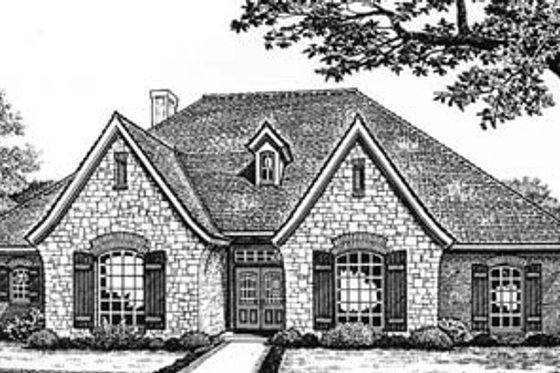 Exterior - Front Elevation for European House Plan #310-529 - 3 bed, 2.5 bath
