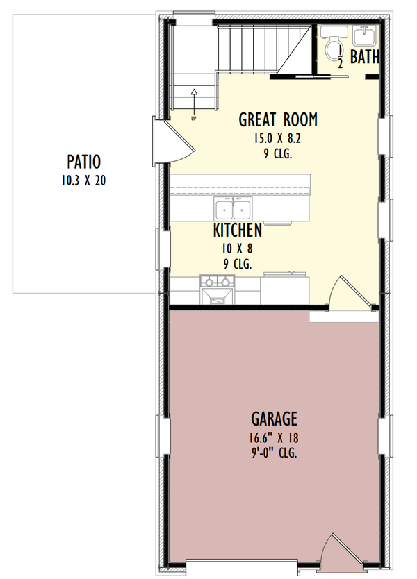 Contemporary Floor Plan - Main Floor Plan #1092-10