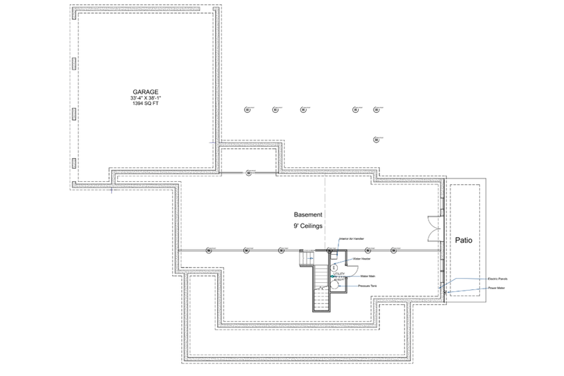 Architectural House Design - Floor Plan - Lower Floor for Farmhouse House Plan #1116-1 - 4 bed, 4 bath