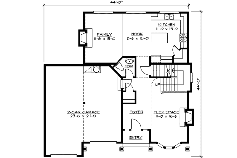 Architectural House Design - Floor Plan - Main Floor for Traditional House Plan #132-105 - 2 bed, 2.5 bath