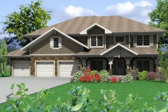Exterior - Front Elevation for Craftsman House Plan #6-212 - 4 bed, 3.5 bath