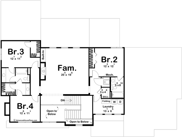 Architectural House Design - Modern Floor Plan - Upper Floor Plan #455-358