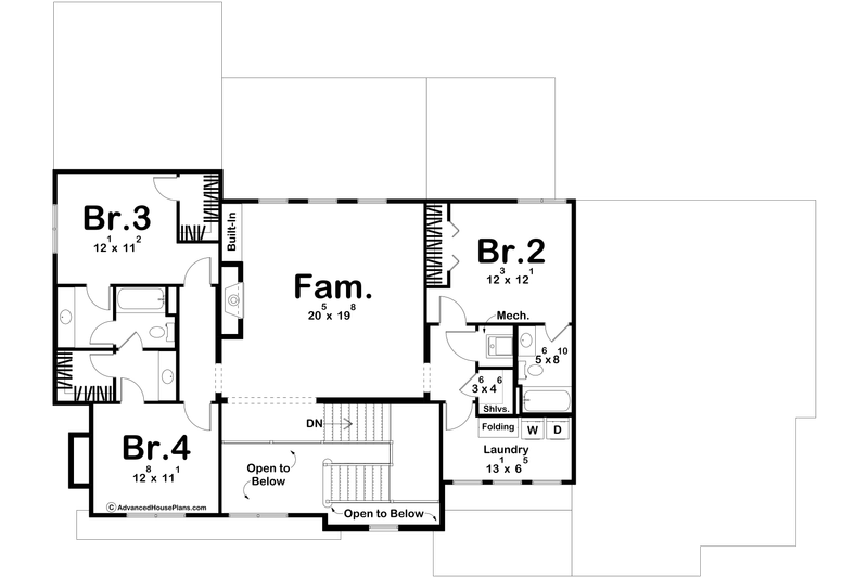 Home Plan - Floor Plan - Upper Floor for Modern House Plan #455-358 - 4 bed, 3.5 bath