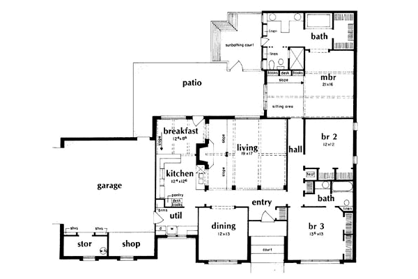 European Floor Plan - Main Floor Plan #36-184