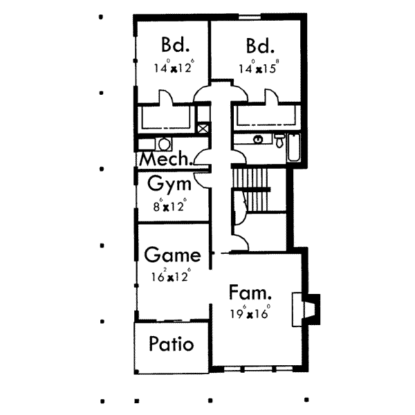 Contemporary Floor Plan - Lower Floor Plan #303-342