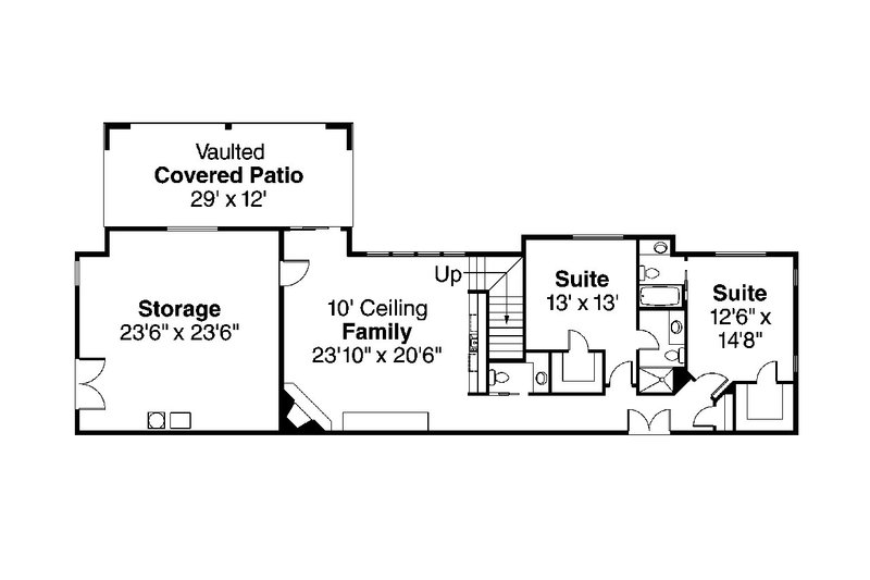 Home Plan - Floor Plan - Lower Floor for Craftsman House Plan #124-753 - 3 bed, 3.5 bath