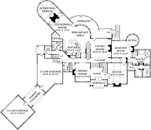 Architectural House Design - European Floor Plan - Main Floor Plan #453-50