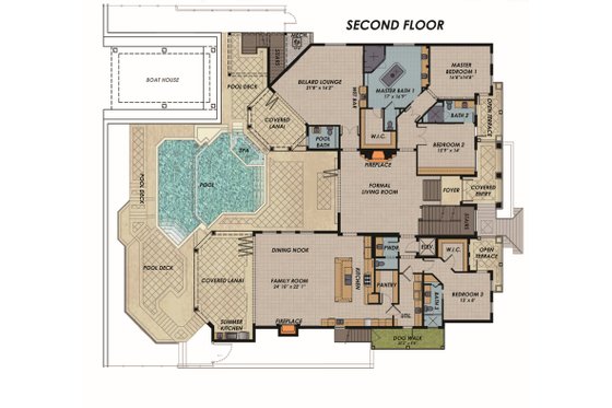 Floor Plan - Main Floor for Beach House Plan #548-32 - 4 bed, 5.5 bath