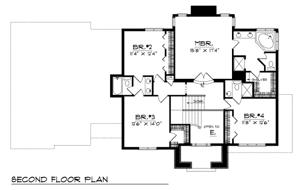 House Plan Design - Prairie Floor Plan - Upper Floor Plan #70-481