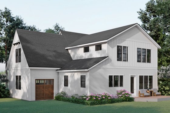 Exterior - Rear Elevation 1 for Tudor House Plan #461-89 - 5 bed, 3 bath