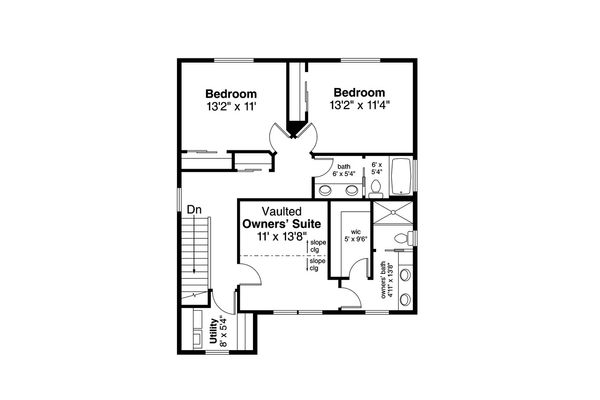 Architectural House Design - Traditional Floor Plan - Upper Floor Plan #124-1097