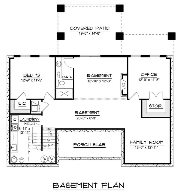 Architectural House Design - Floor Plan - Lower Floor for Modern House Plan #1064-472 - 1 bed, 1.5 bath
