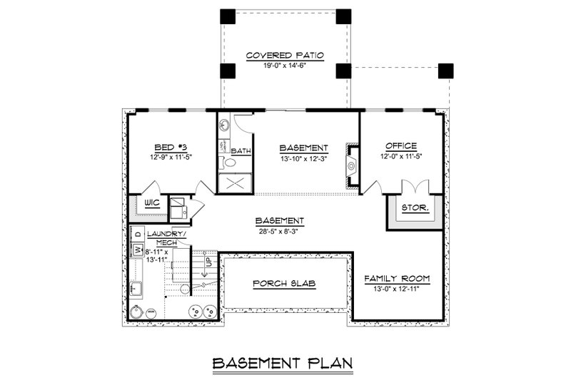 Architectural House Design - Floor Plan - Lower Floor for Modern House Plan #1064-472 - 1 bed, 1.5 bath