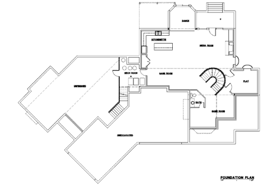 Floor Plan - Lower Floor for Traditional House Plan #67-626 - 6 bed, 5.5 bath