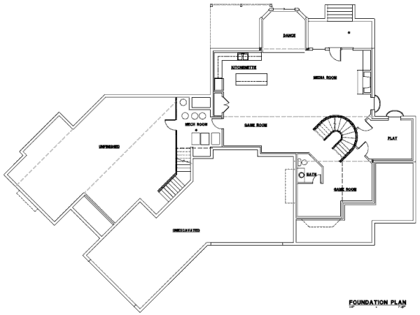 Traditional Floor Plan - Lower Floor Plan #67-626