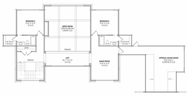 Architectural House Design - Modern Floor Plan - Upper Floor Plan #1096-161