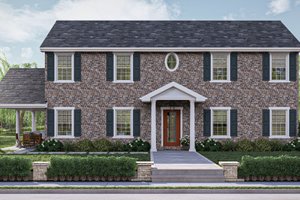 Colonial Exterior - Front Elevation Plan #455-461