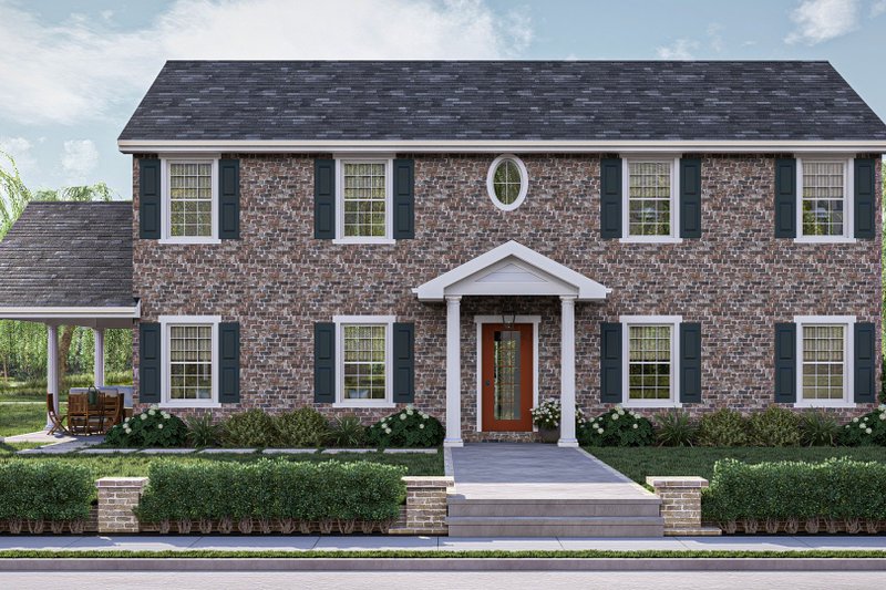 Dream House Plan - Colonial Exterior - Front Elevation Plan #455-461