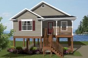 Beach Style House Plan - 2 Beds 1 Baths 856 Sq/Ft Plan #14-240 